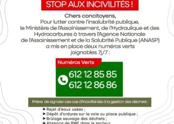 Lutte contre l’insalubrité : l’ANASP met en service deux numéros verts pour les signalements citoyens